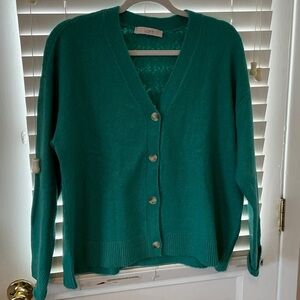 LOFT Teal Button-Up Cardigan